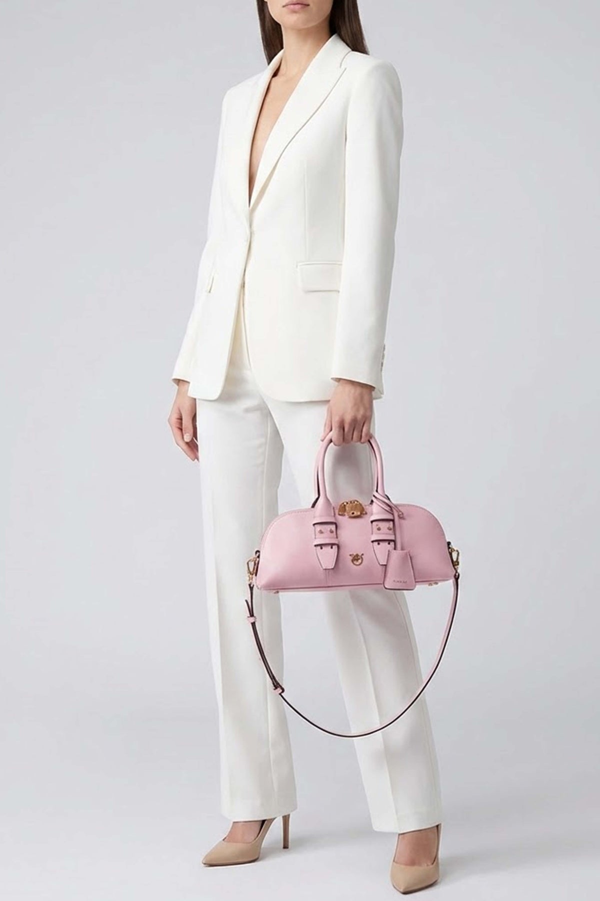 PINKO  BOWLING BAG BAGUETTE  en color ROSA (1)