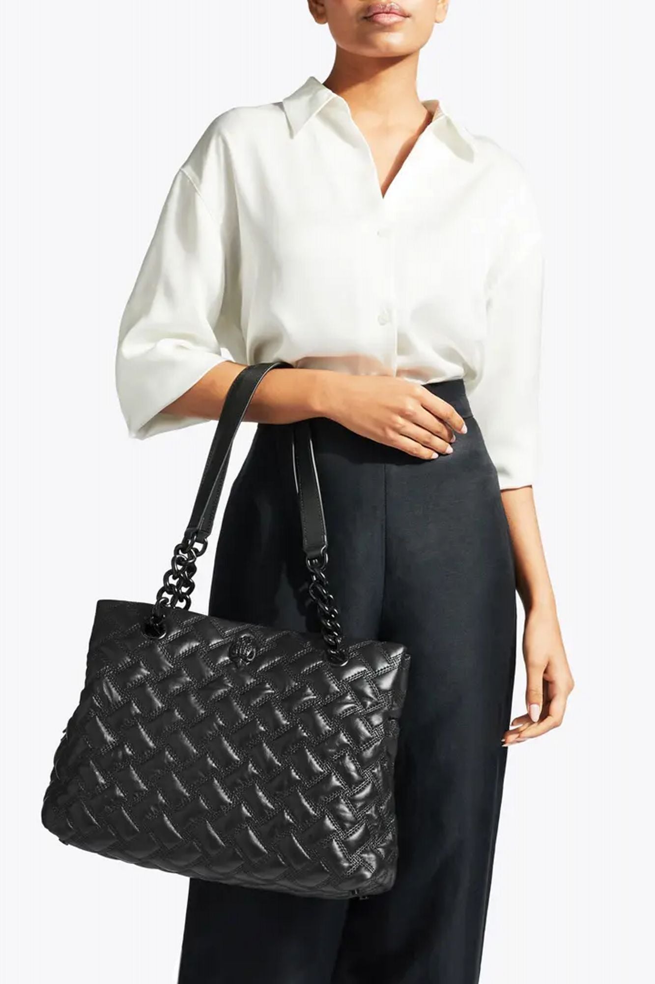 KURT GEIGER LONDON RECYCLED SQ SM SHOPPER en color NEGRO (2)