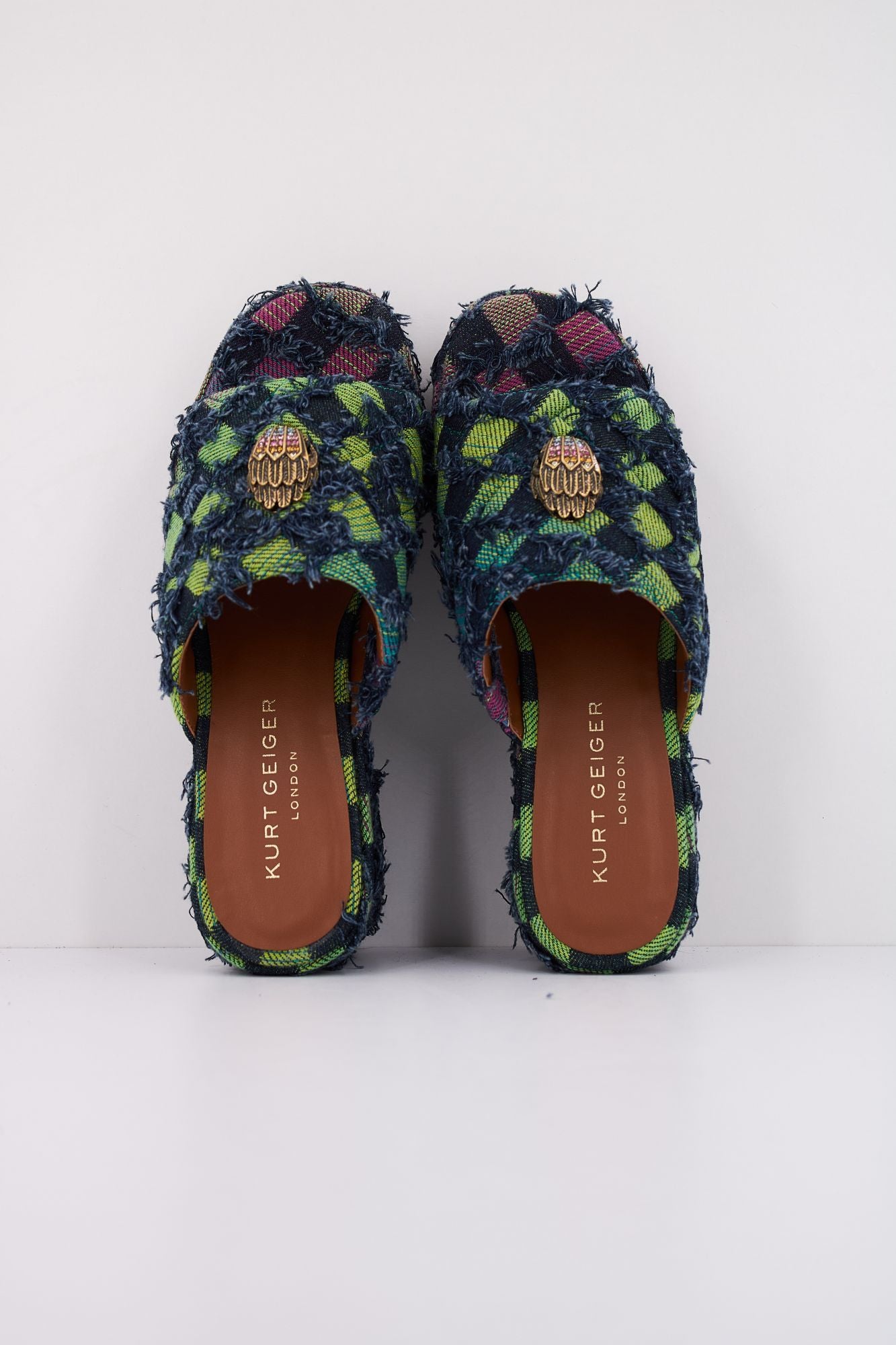 KURT GEIGER LONDON  KENSINGTON WEDGE MULE en color AZUL (3)