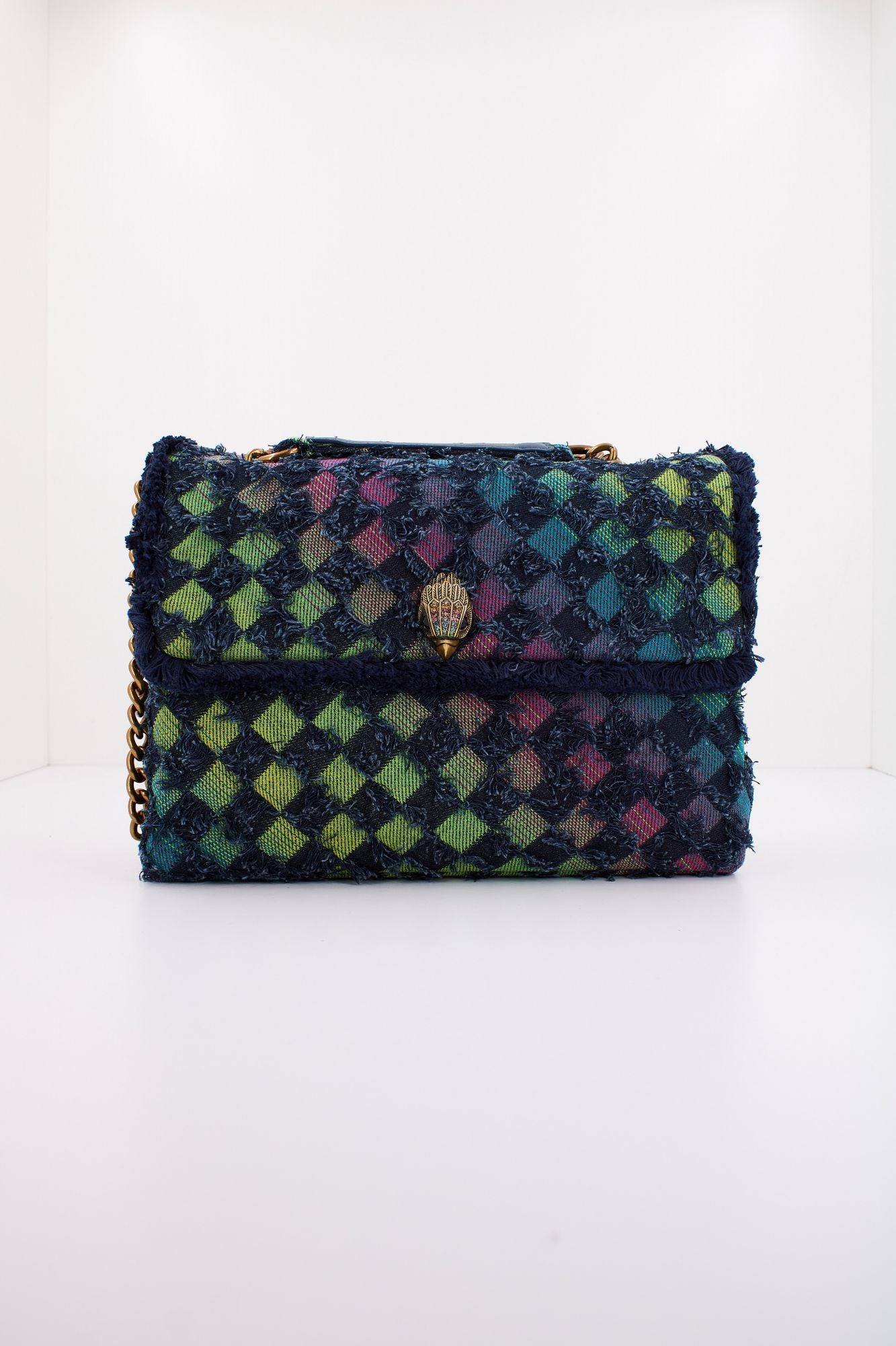 KURT GEIGER LONDON DENIM LG KENSINGTIN BAG en color AZUL (1)