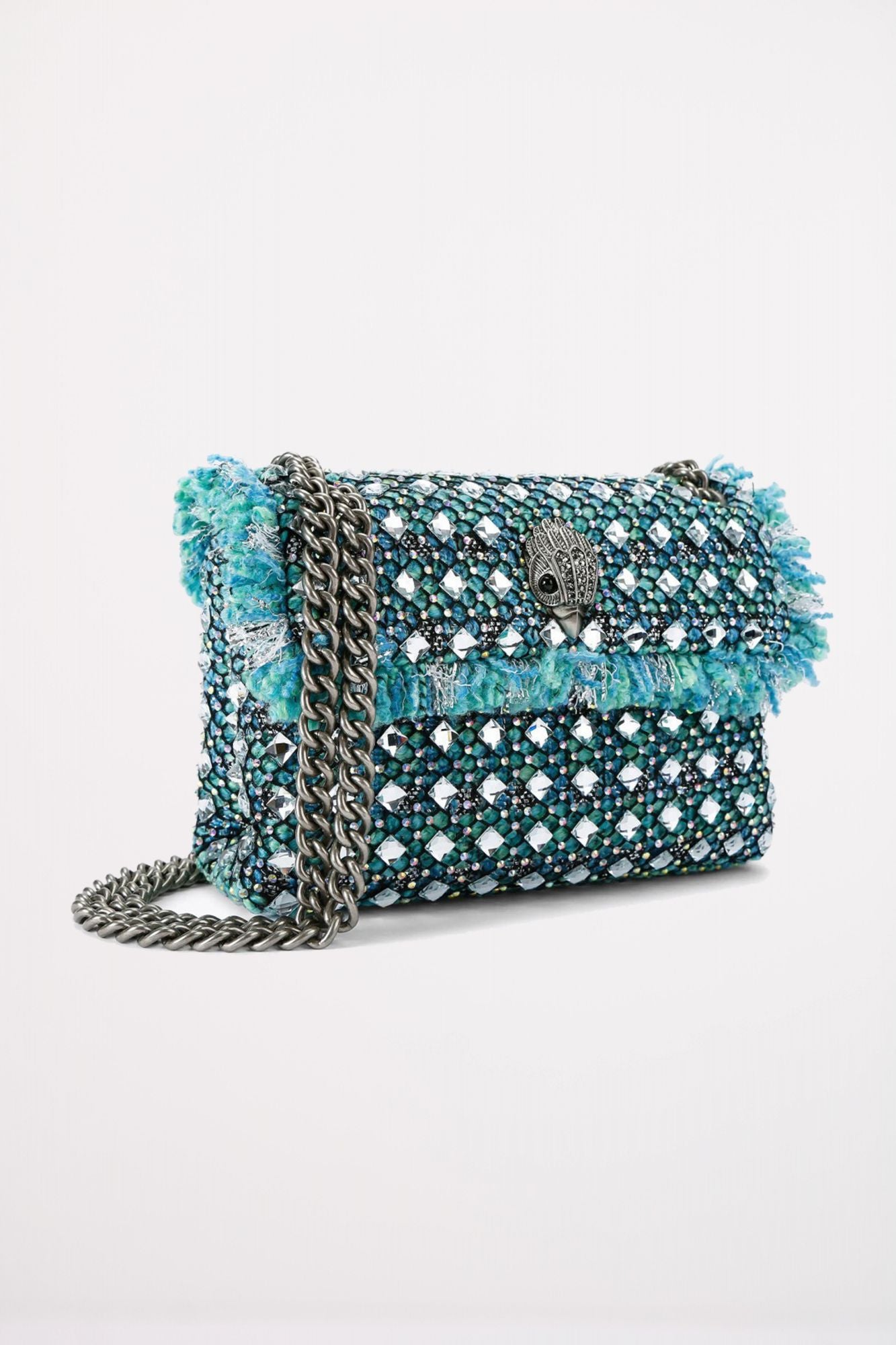 KURT GEIGER LONDON  TWEED MINI KENSINGTON en color AZUL (2)