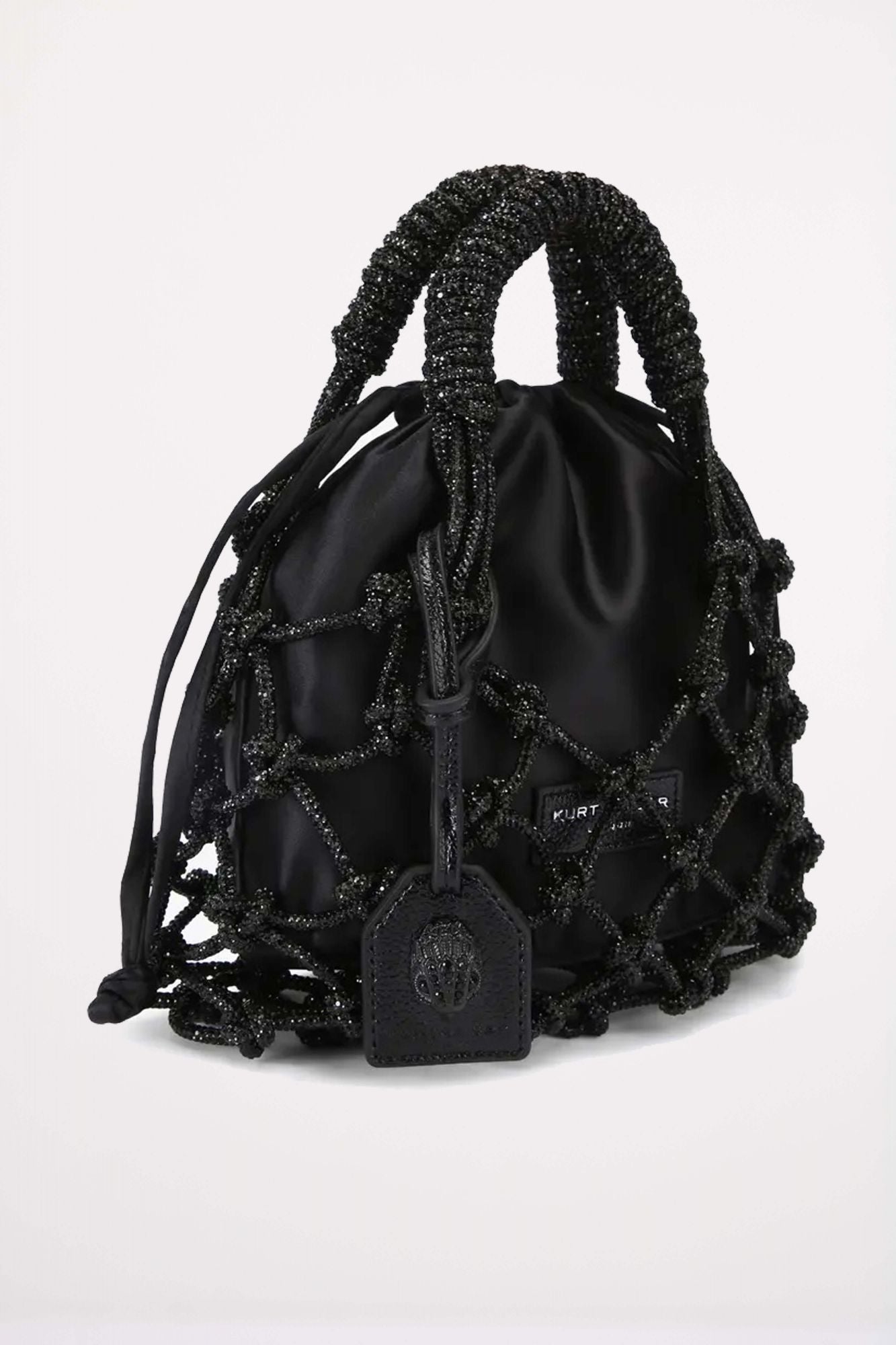 KURT GEIGER LONDON SM MACRAME CRYSTAK BAG en color NEGRO (2)