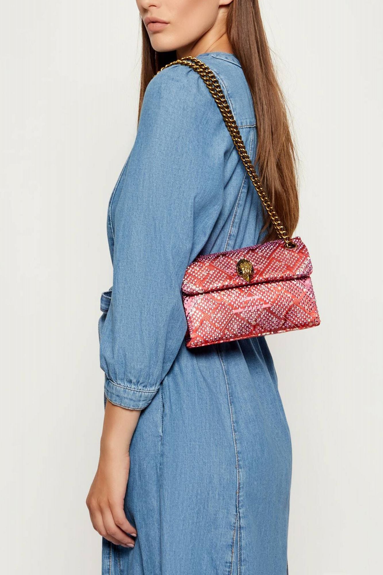 KURT GEIGER LONDON  FABRIC MINI KENSINGTON  en color ROJO (4)