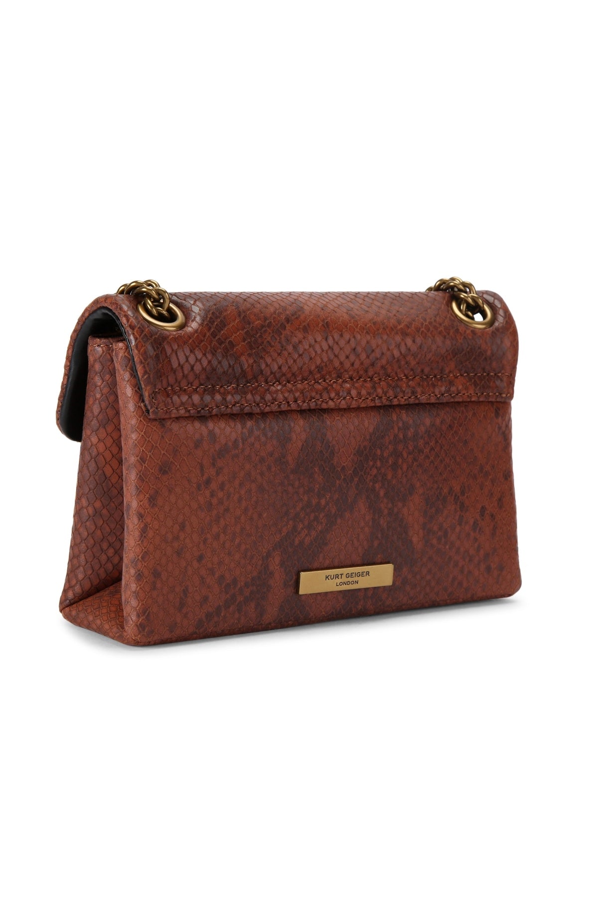 KURT GEIGER LONDON LEATHER MINI KENSINGTON en color MARRON (4)