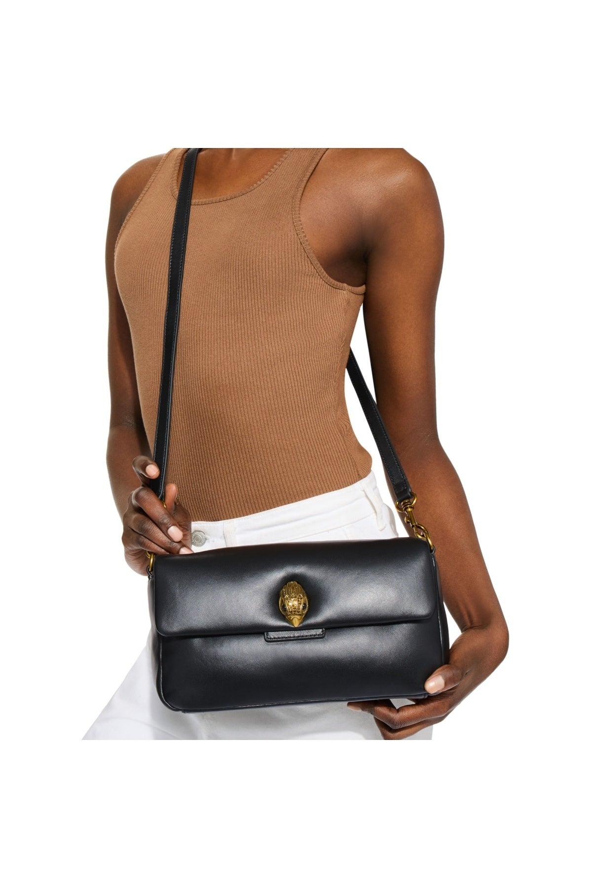KURT GEIGER LONDON LEATHER OXFORD BAG en color NEGRO (5)