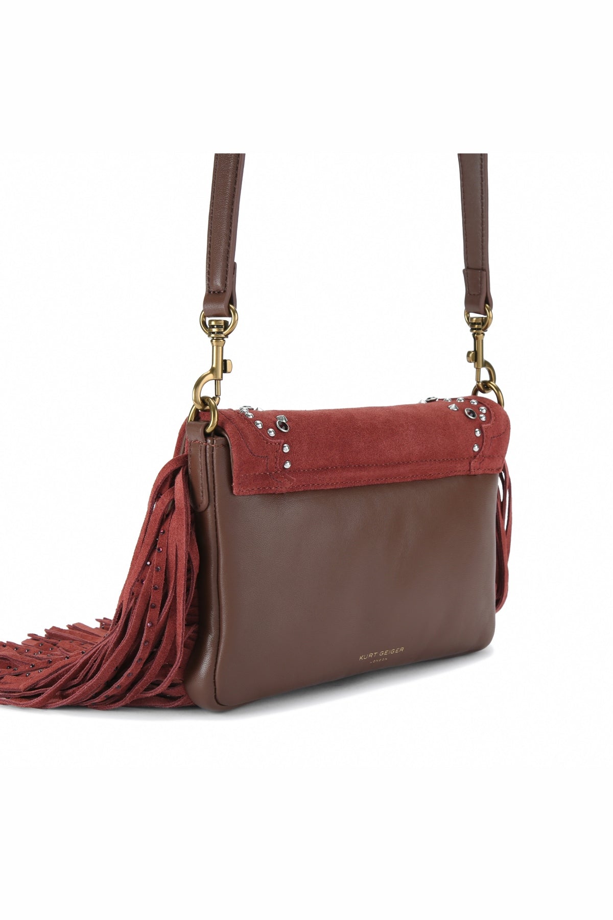 KURT GEIGER LONDON SM OXFORD FRINGE SHOOUL en color BURDEOS (2)