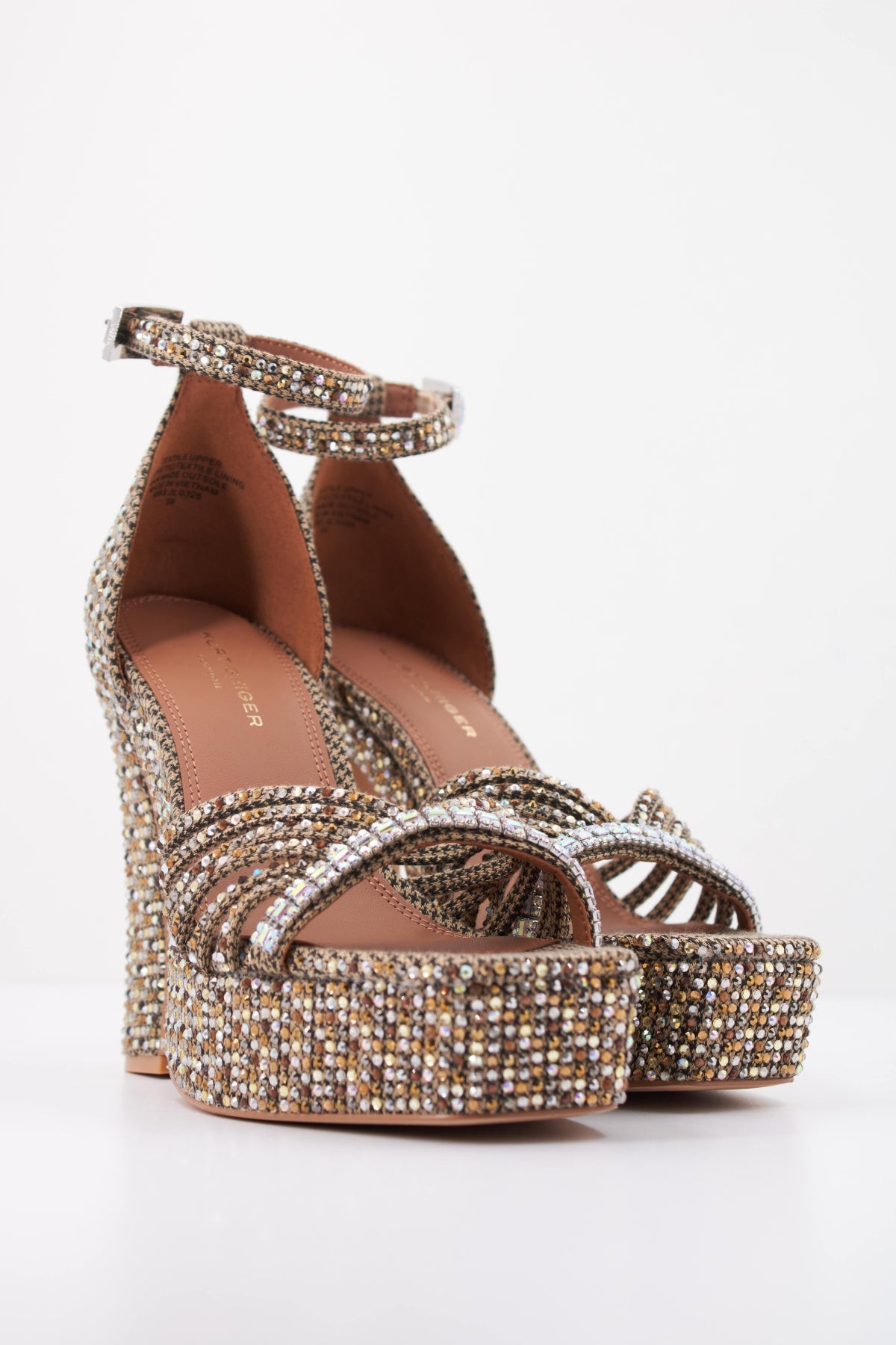 KURT GEIGER LONDON 5850843609K CRYSTAL STRAP PLATFORM en color BRONCE (2)