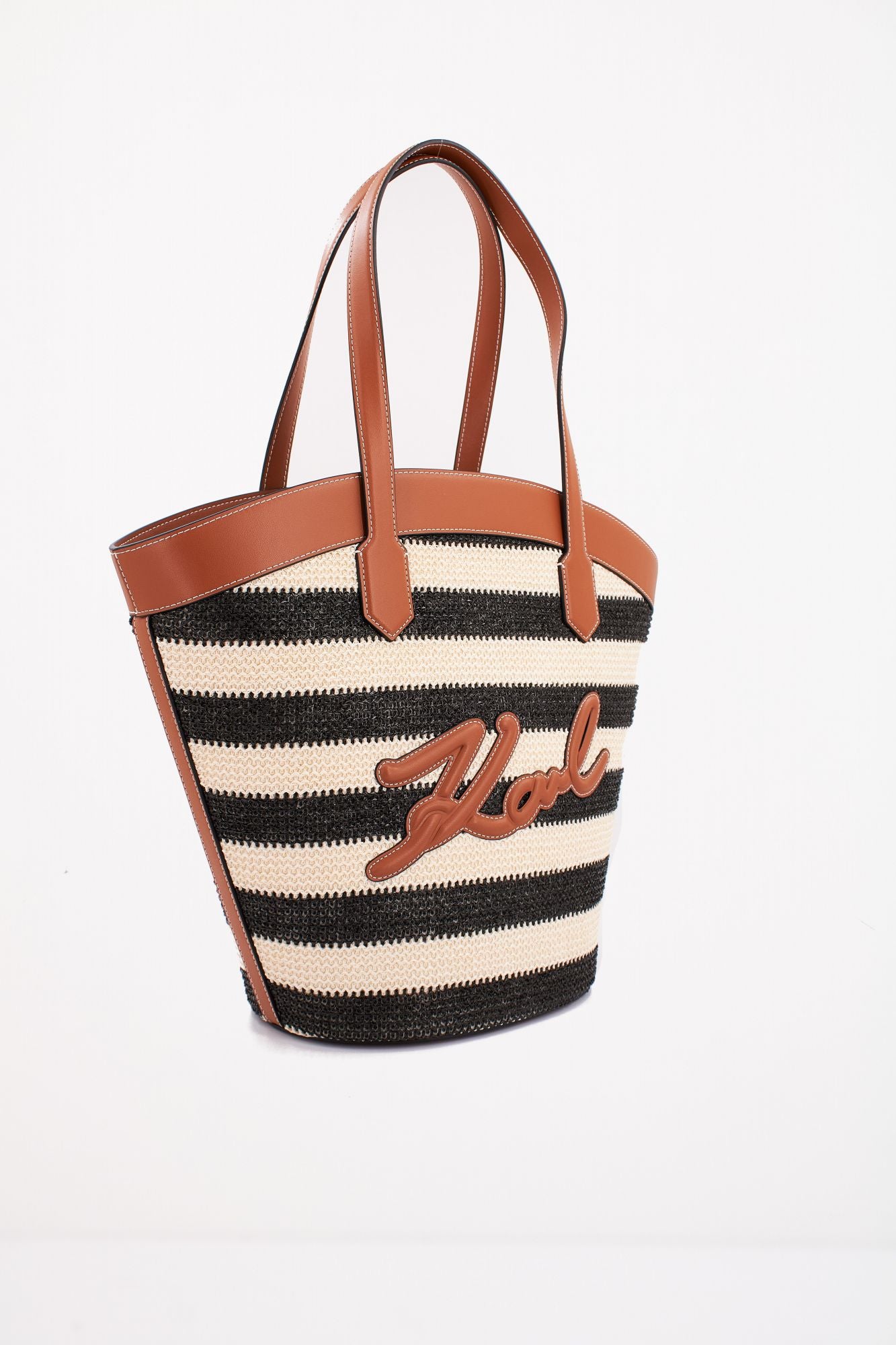 KARL LAGERFELD K/SIGNATURE TULIP MD TOTE RAFFIA en color BLANCO (2)