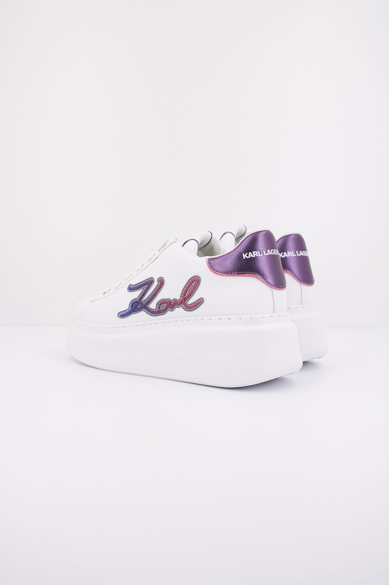 KARL LAGERFELD ANAKAPRI SIGNIA LACE LTHR en color BLANCO (4)