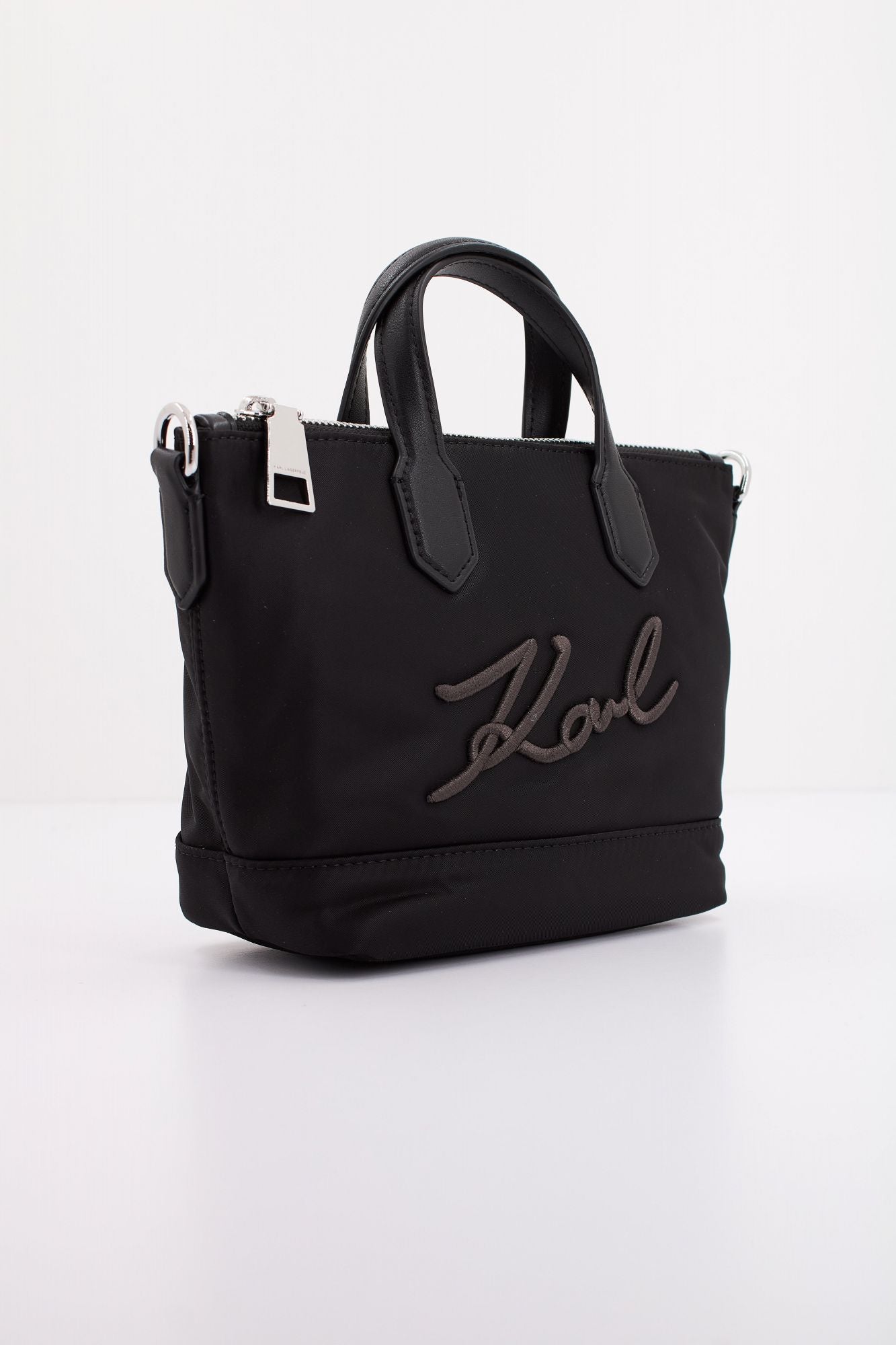 KARL LAGERFELD  K/SIGNATURE NYLON SM TOTE en color NEGRO (2)