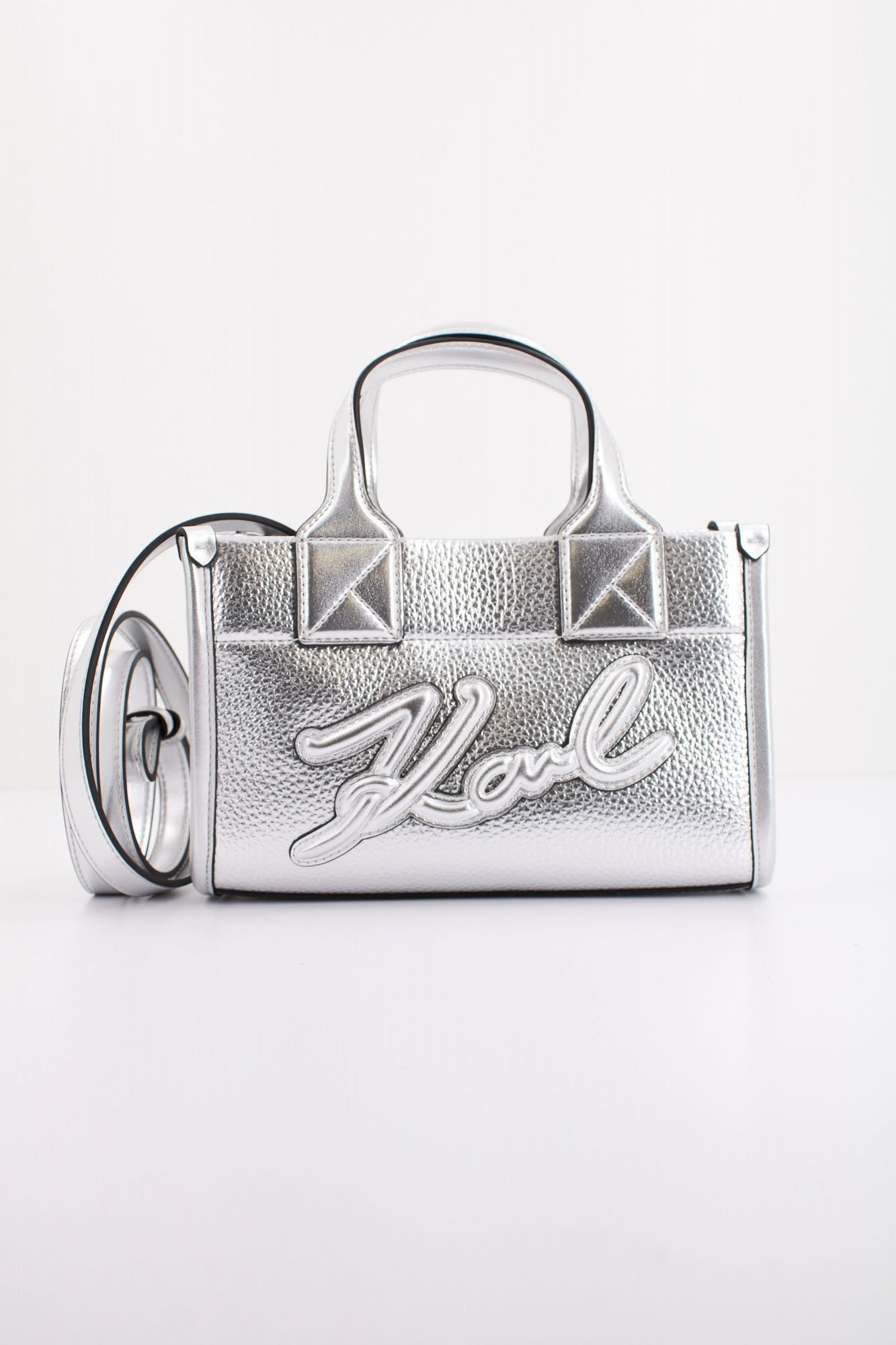 KARL LAGERFELD  K/SKUARE SM TOTE GRAINY en color PLATA (1)