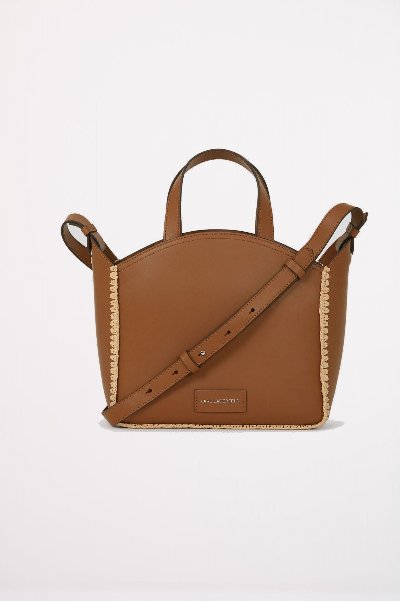 KARL LAGERFELD  CIRCLE SM TOTE RAFFIA WHIP en color MARRON (2)
