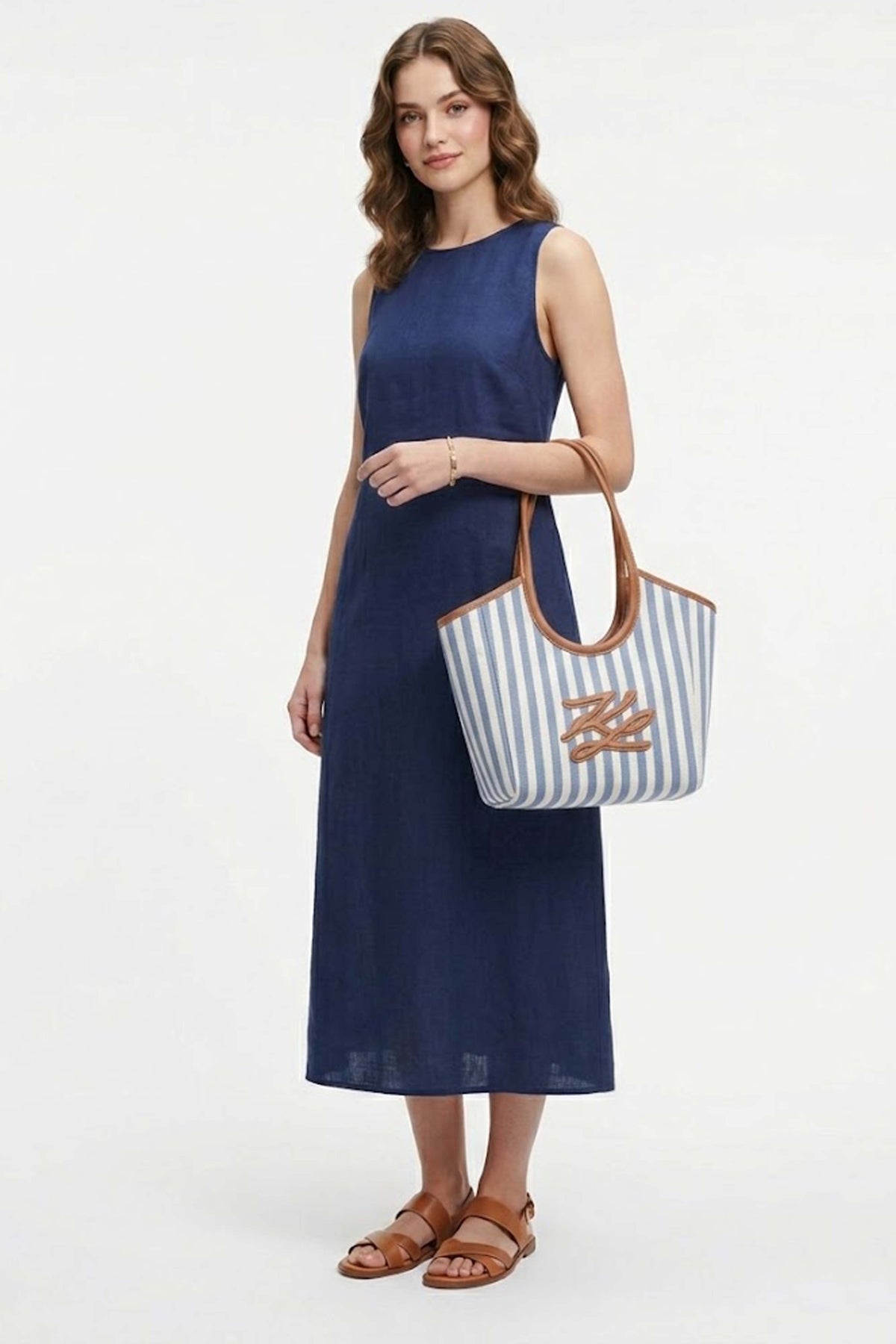 KARL LAGERFELD STRIPE CANVAS en color AZUL (1)