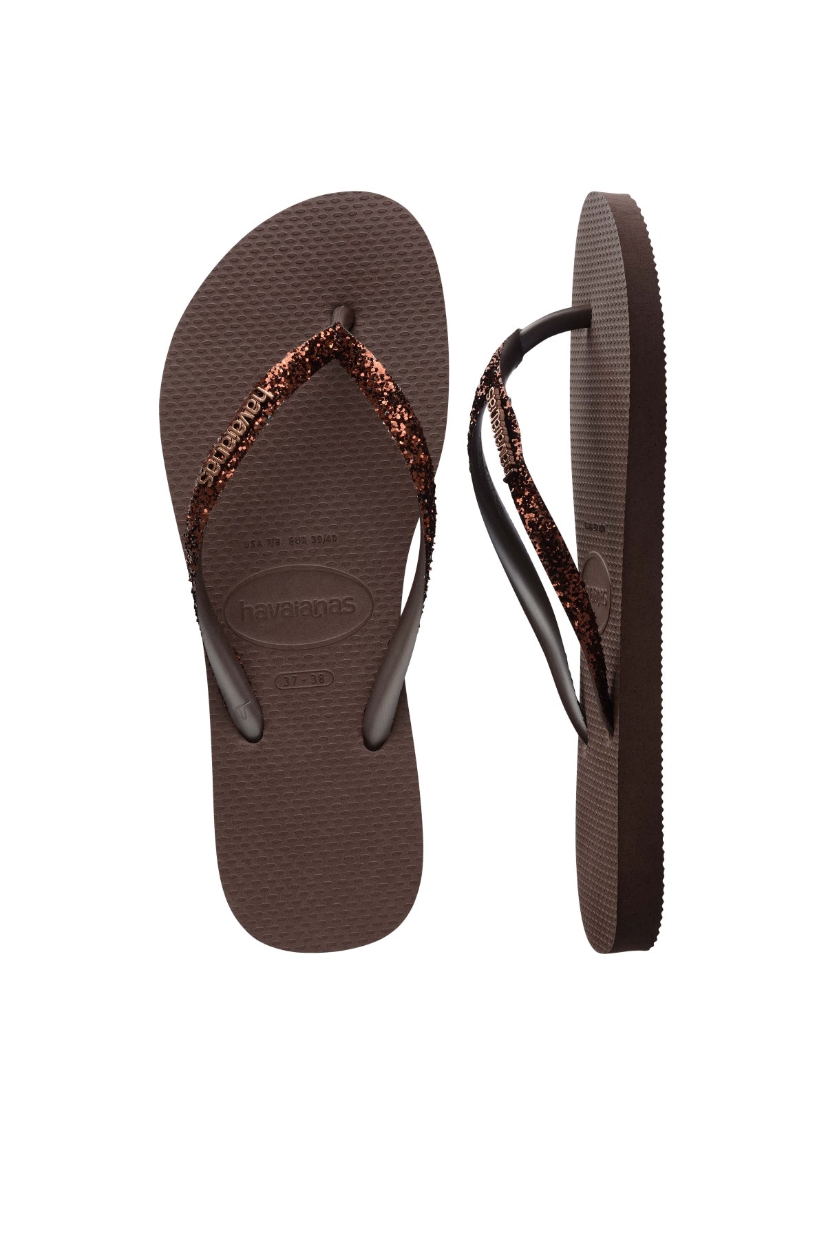 HAVAIANAS SLIM GLITTER II en color MARRON (3)