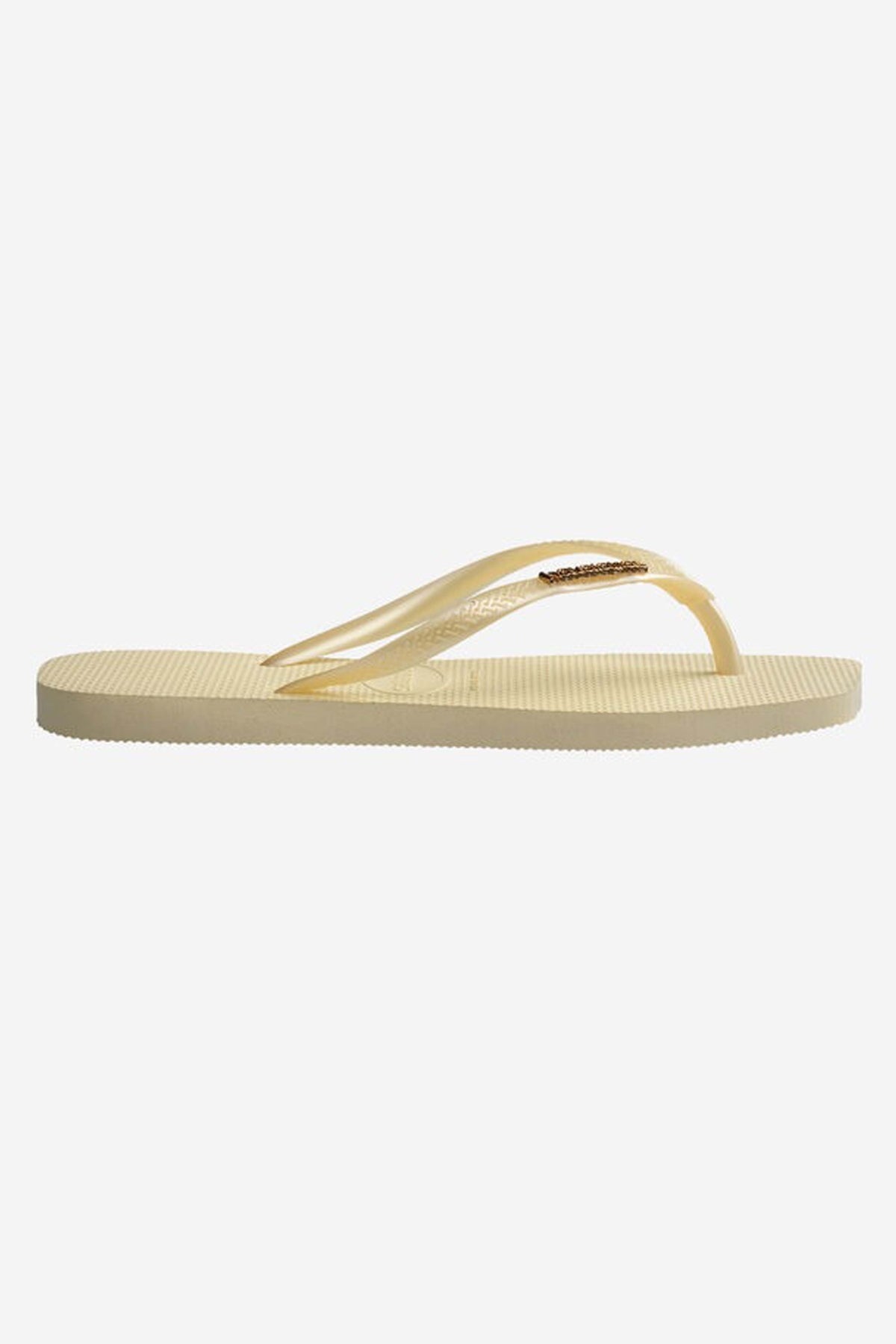 HAVAIANAS SQUARE LOGO METALLIC en color BEIS (2)