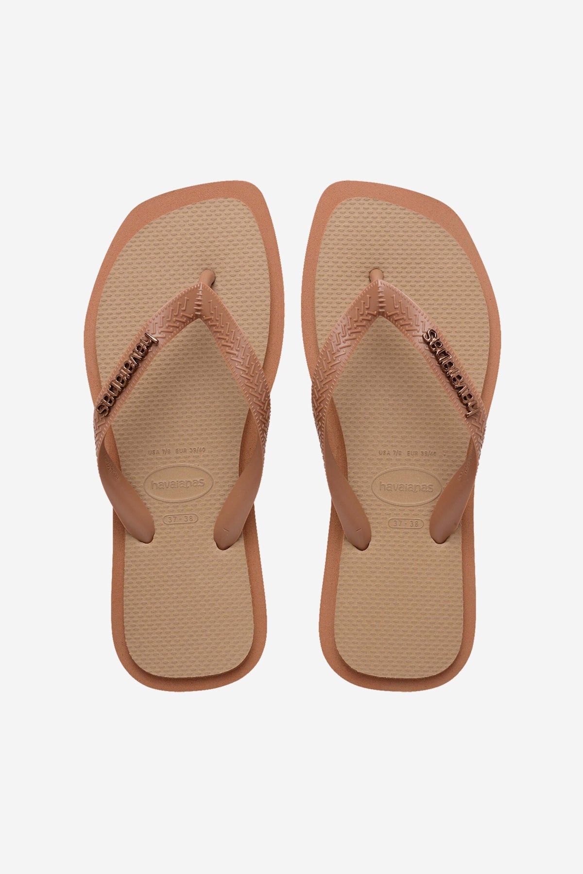 HAVAIANAS TOP SQUARE FUSION  en color MARRON CLARO (1)