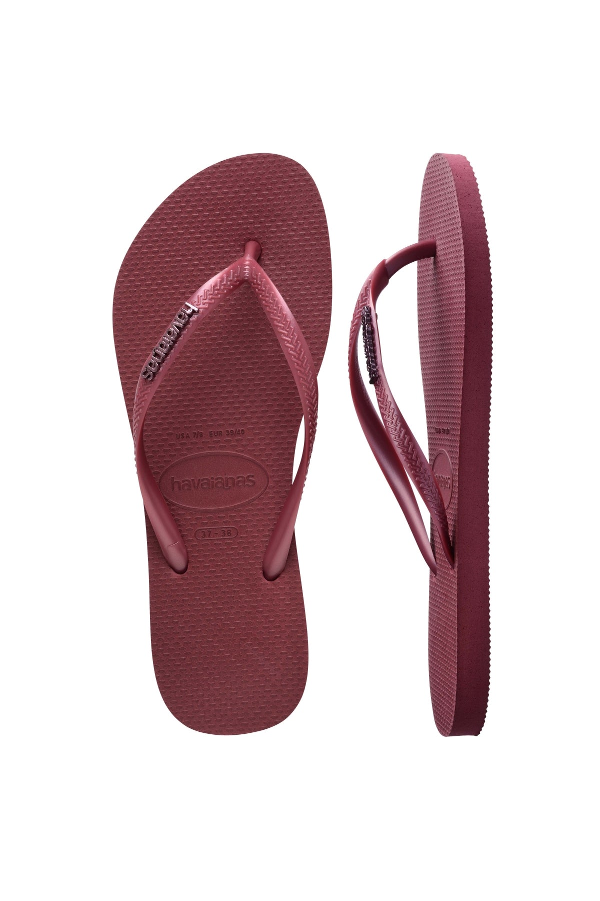 HAVAIANAS SLIM LOGO en color BURDEOS (3)