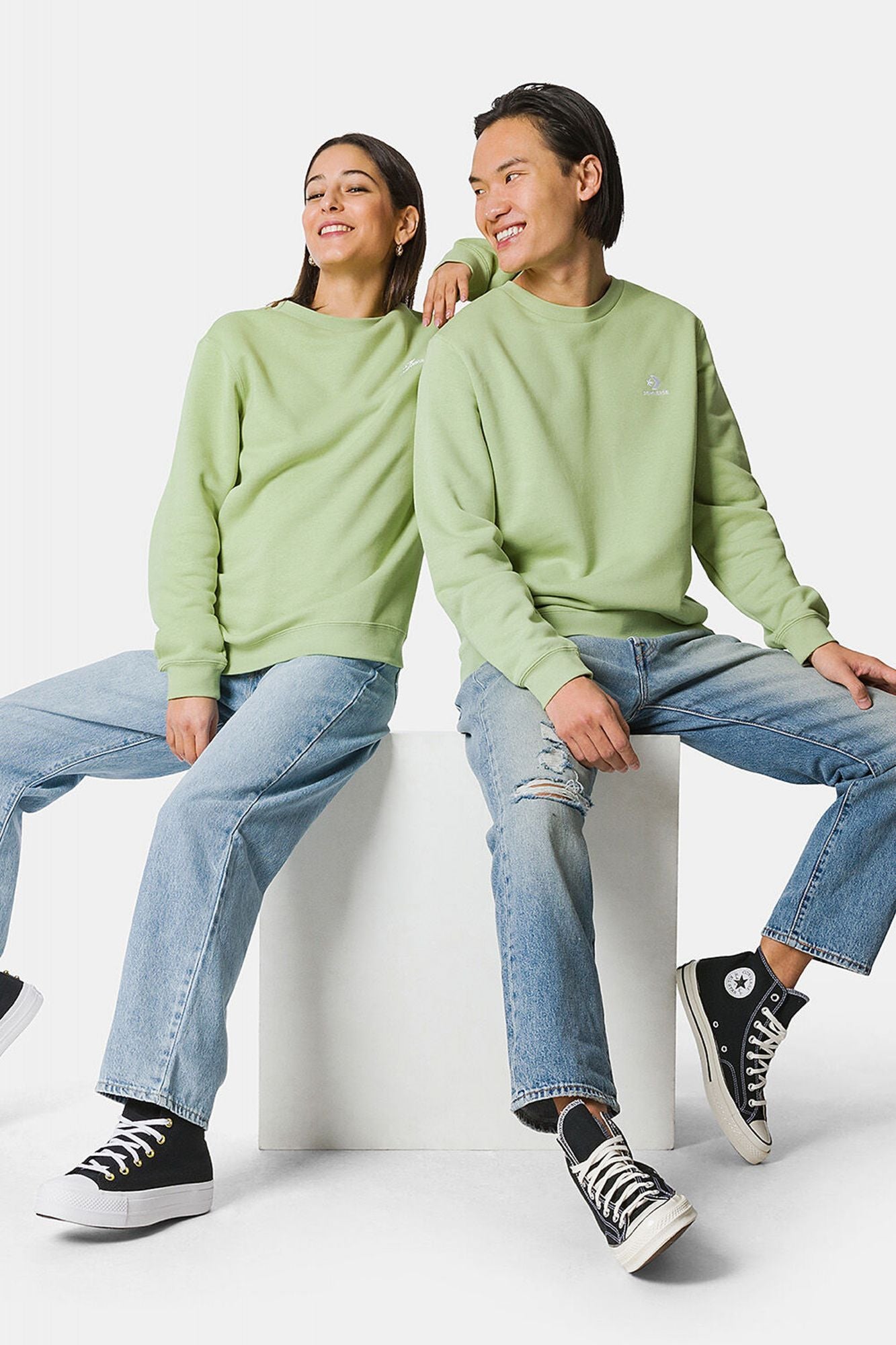 CONVERSE STAR CHEVRON HOODIE BB en color VERDE (4)