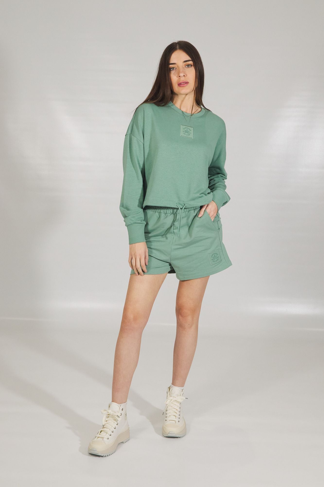 CONVERSE  CHUCK TAYLOR EMBRO CREW en color VERDE (4)