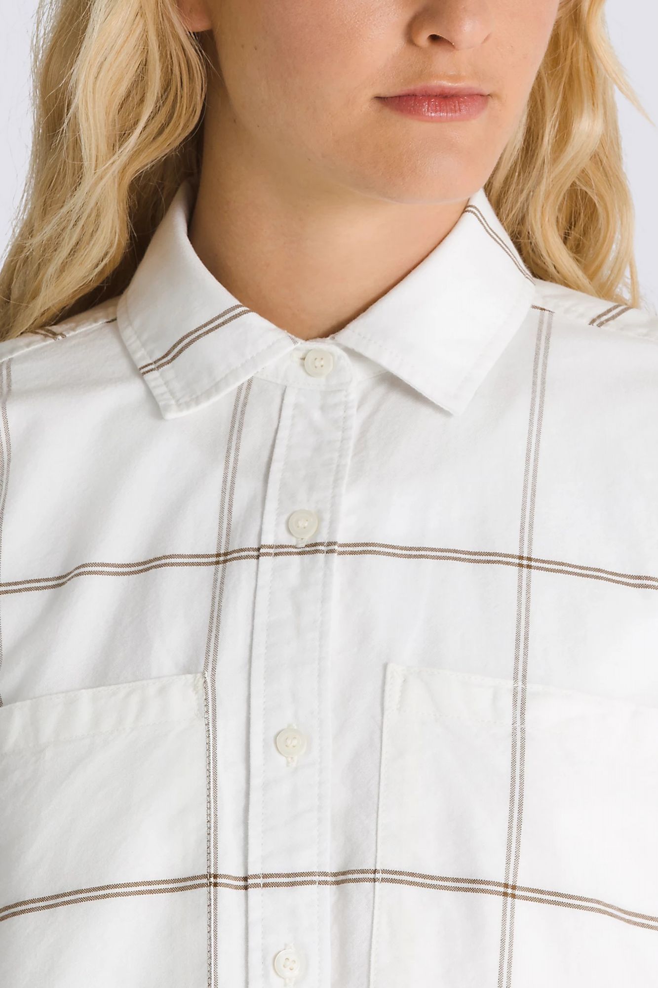 VANS  ANTICA BOXY LS SHIRT en color BLANCO (4)