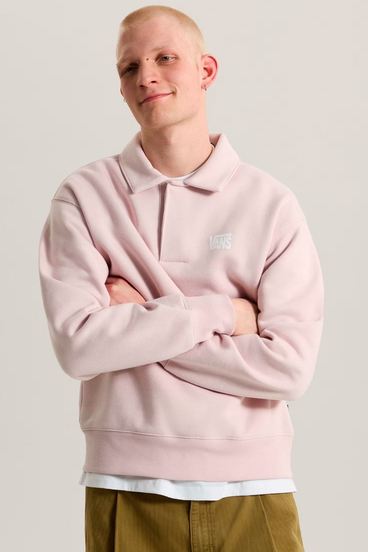 VANS VN000XHDH8H1 POLO FLEECE PULLOVER en color ROSA (1)