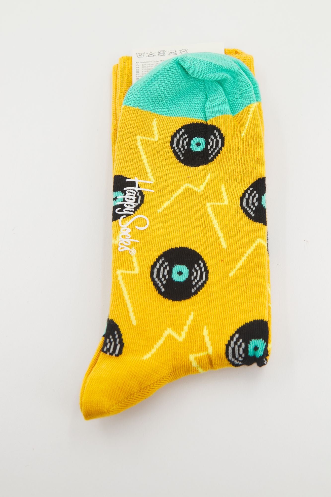 HAPPY SOCKS VINYL  en color AMARILLO (2)