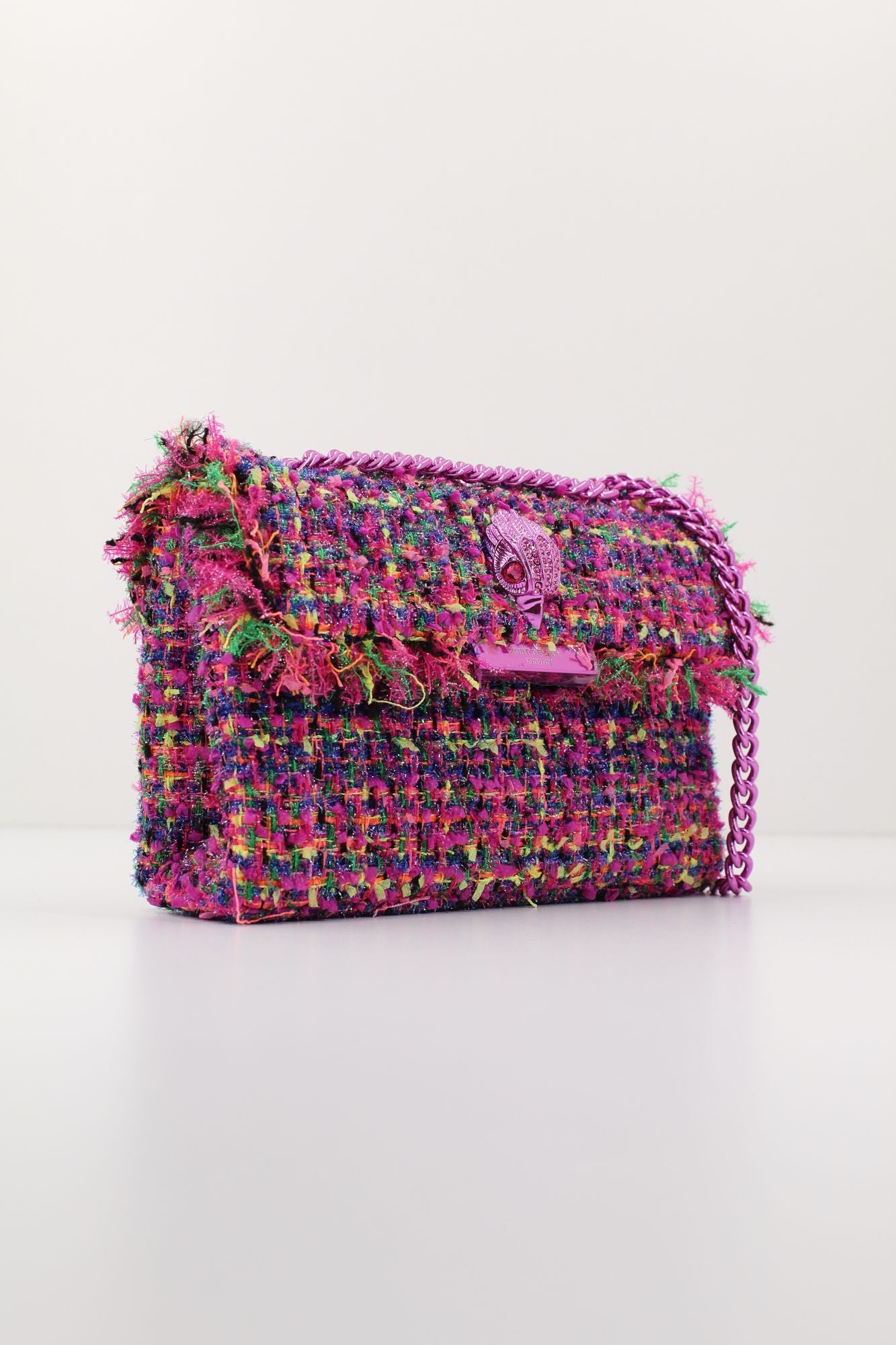 KURT GEIGER LONDON TWEED MINI KENSINGTON en color ROSA (2)