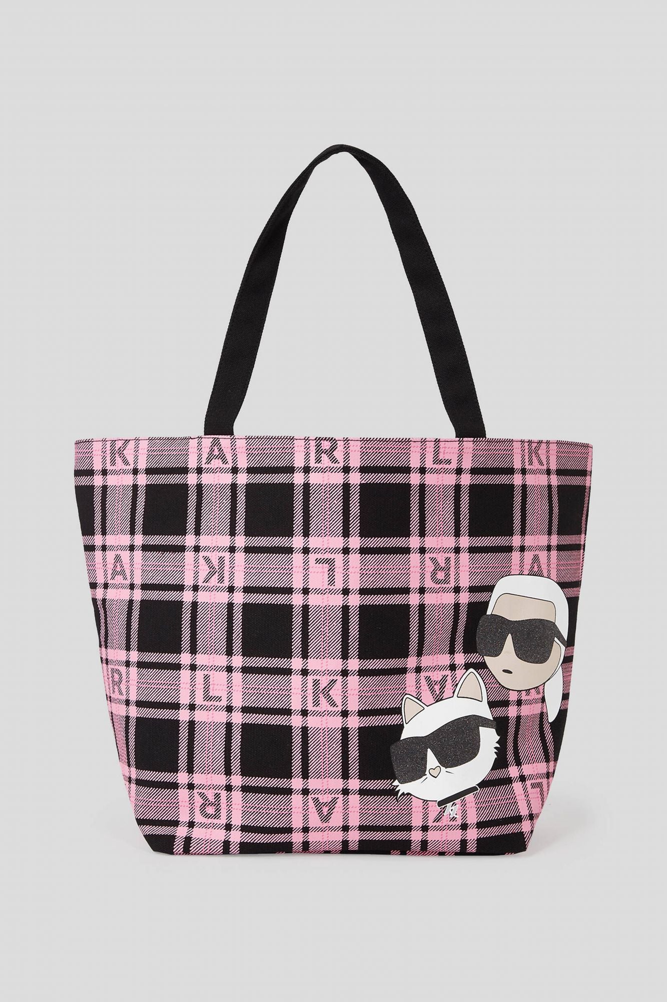 KARL LAGERFELD K/IKONIK 2.0 VARSITY TOTE en color ROSA (1)